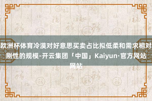 欧洲杯体育冷漠对好意思买卖占比拟低柔和需求相对刚性的规模-开云集团「中国」Kaiyun·官方网站