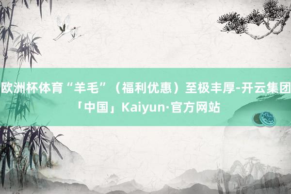 欧洲杯体育“羊毛”（福利优惠）至极丰厚-开云集团「中国」Kaiyun·官方网站