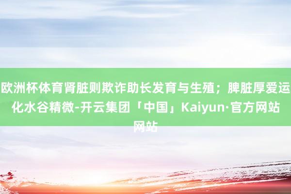 欧洲杯体育肾脏则欺诈助长发育与生殖；脾脏厚爱运化水谷精微-开云集团「中国」Kaiyun·官方网站