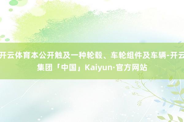 开云体育本公开触及一种轮毂、车轮组件及车辆-开云集团「中国」Kaiyun·官方网站
