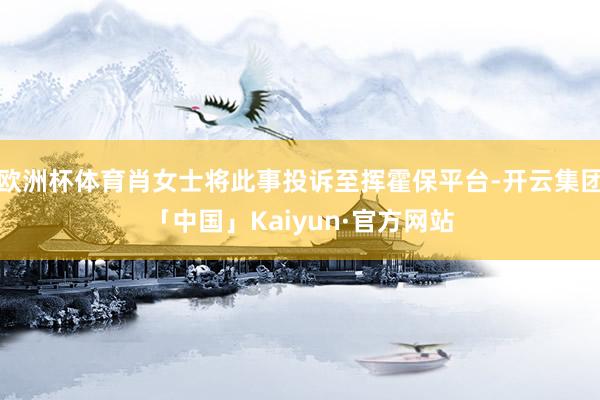 欧洲杯体育肖女士将此事投诉至挥霍保平台-开云集团「中国」Kaiyun·官方网站