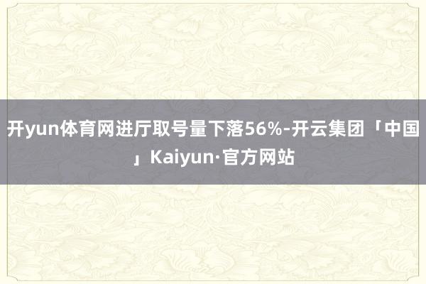 开yun体育网进厅取号量下落56%-开云集团「中国」Kaiyun·官方网站