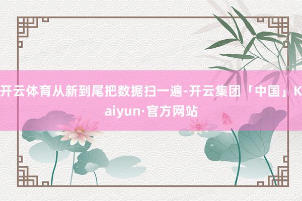 开云体育从新到尾把数据扫一遍-开云集团「中国」Kaiyun·官方网站